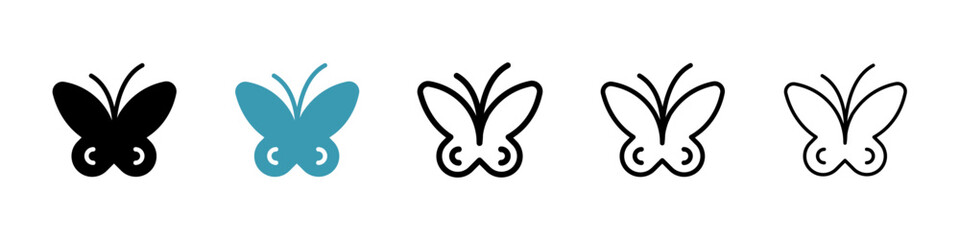 Lepidopteran Insect Vector Icon Set. Butterfly Species Vector Symbol for UI Design.