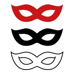 Mask icon. thief mask with eye slit symbol. Superhero, Masquerade, Hidden villain, anonymous signs