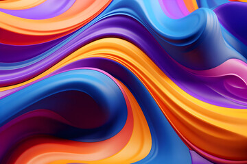 Abstract colorful background with smooth wavy lines - Ai Generated