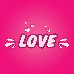 love word pink icon vector illustration
