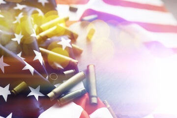 Abstract background with American flag on a gray background. Militaristic background USA and...