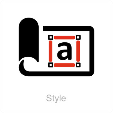 style and text tool icon concept