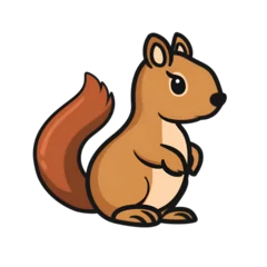 Fotobehang squirrel clipart on transparent background © Thetopzz