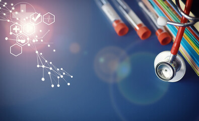 Concept of medical education with book and stethoscope