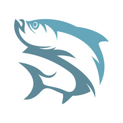 Fish icon logo design