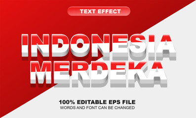 Vector Indonesian 3d text effect