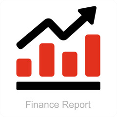 Finance Report and diagram icon concept