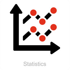 Statistics and diagram icon concept