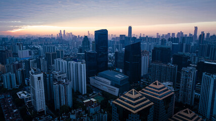 Obraz premium Aerial view of landscape in Guangzhou city, China