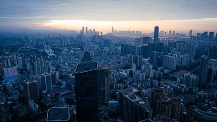 Aerial view of landscape in Guangzhou city, China