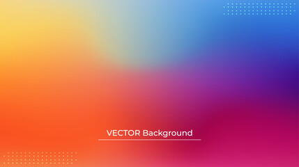 Abstract blurred gradient mesh background in bright rainbow colors. Colorful smooth banner template. Easy editable soft colored vector illustration in EPS10 without transparency.