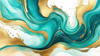Marble abstract acrylic background. Marble artwork texture. Agate ripple pattern. Gold powder.
