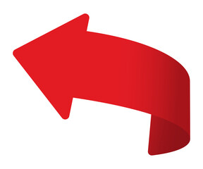 Red arrow. 3D arrow icon. PNG.