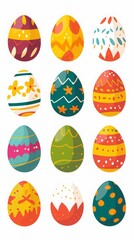 AI generated illustration of colorful Easter eggs