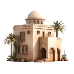 Arabic House PNG Cutout, Generative AI