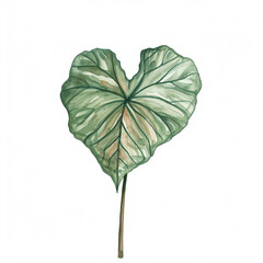  Caladium  leave of the plants in watercolor style Handawn illustration