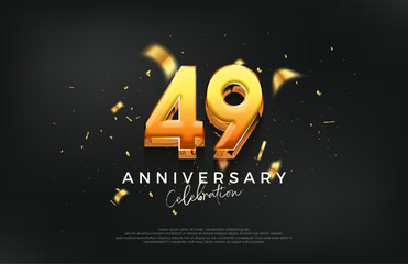 3d 49th anniversary celebration design. with a strong and bold design. Premium vector background for greeting and celebration.