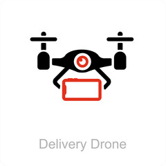 delivery drone and delivery icon concept