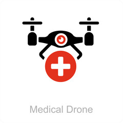 medical drone and and medical icon concept