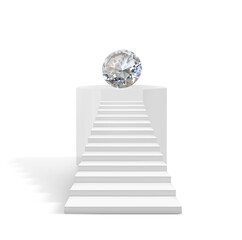A selection of brilliant gems on an octagonal pedestal. Ideas for best diamond jewellery designs, transparent background