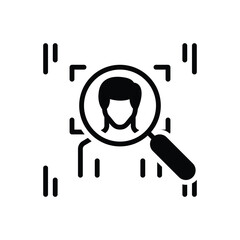 Black solid icon for identification