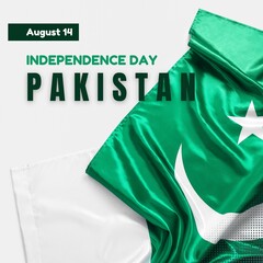 happy independence day Pakistan. 3d letter with Pakistani flag. abstract vector illustration design