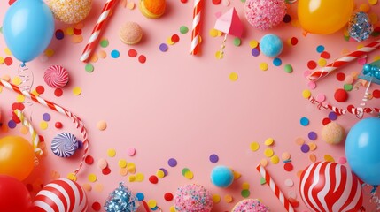 April Fool's day illustration background with party decorations.