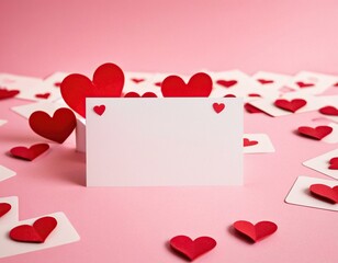 valentine card with hearts