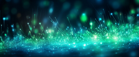fiber optics  green background with lots spots