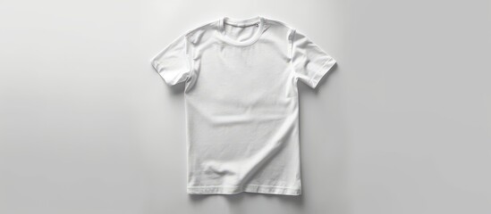 Template of a T-shirt seen from above on a white background