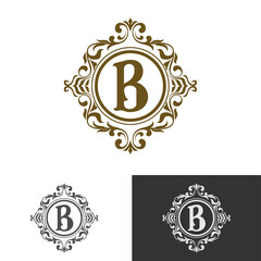 Luxury logo with initial letter for brand name, monogram top design