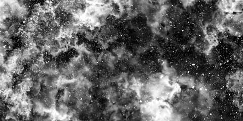 Abstract dynamic particles with soft white clouds on dark background. Defocused Lights and Dust Particles. Watercolor wash aqua painted texture grungy design