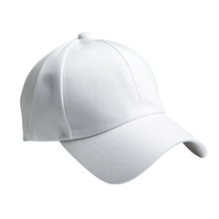 White baseball cap isolated on transparent background