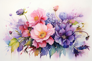 Colorful Floral Watercolor Painting