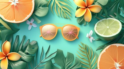 Citrus and Sunglasses Summer Concept