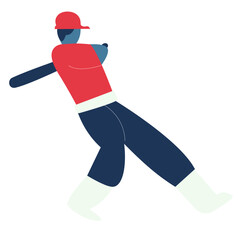 Baseball Players set flat illustrations