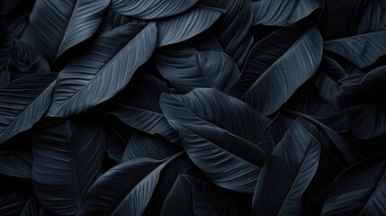 Dark Botanical Leaves Pattern