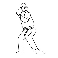 Baseball Players set flat illustrations