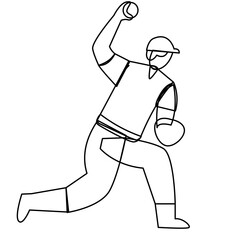 Baseball Players set flat illustrations