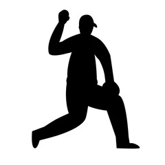 Baseball Players set flat illustrations