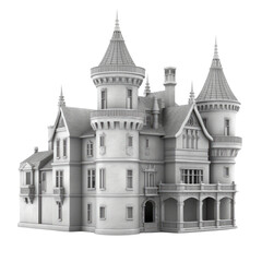 Castle House PNG Cutout, Generative AI