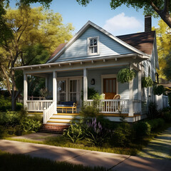 house in the park modern 3d rendered home