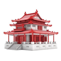 Obraz premium Chinese House PNG Cutout, Generative AI