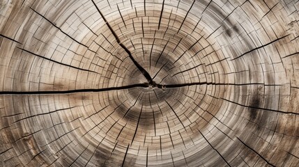 The surface of the cut of an old tree. The rough organic texture of the tree rings. Natural texture.