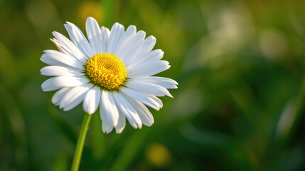 A close-up capture of a pristine field daisy in its natural habitat