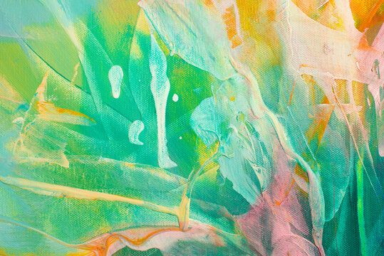 Abstract art backgrounds. Hand-painted background. Acrylic painting on canvas.Texture fluid acryl. Fragment of artwork. Brushstrokes of paint. background for textile, package, poster