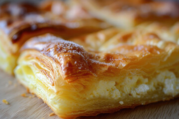 A delicious cottage cheese pastry, with a golden-brown crust and a generous filling