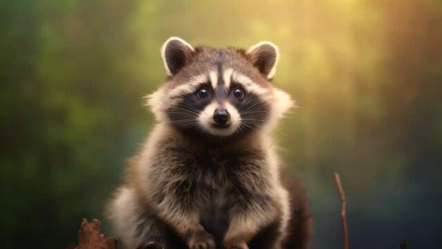 cute raccoon footage