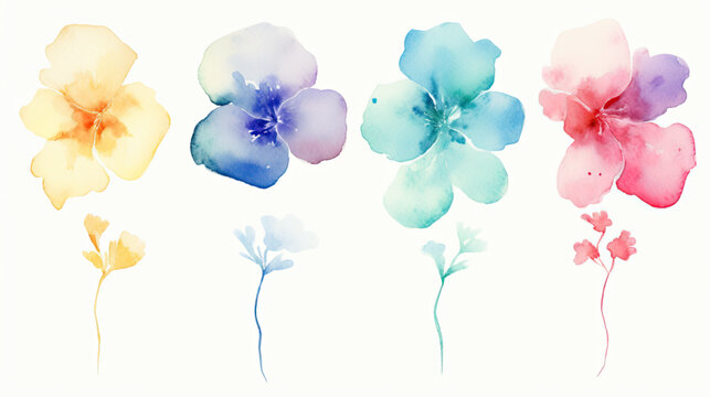 colorful  flower white background