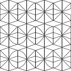 Azulejo geométrico blanco y negro para mosaico o impresión. Patrón con geometría para impresión textil o diseño gráfico. - 729041935